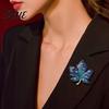 Festive Leaf Pin 1/3Pcs Maple Brooch Colored Rhinestone Enamel Thanksgiving