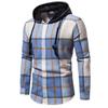 Camisas clásicas retro a cuadros para hombre, chaqueta de manga larga con capucha, camisa informal a cuadros para hombres, camisas de trabajo ligeras
