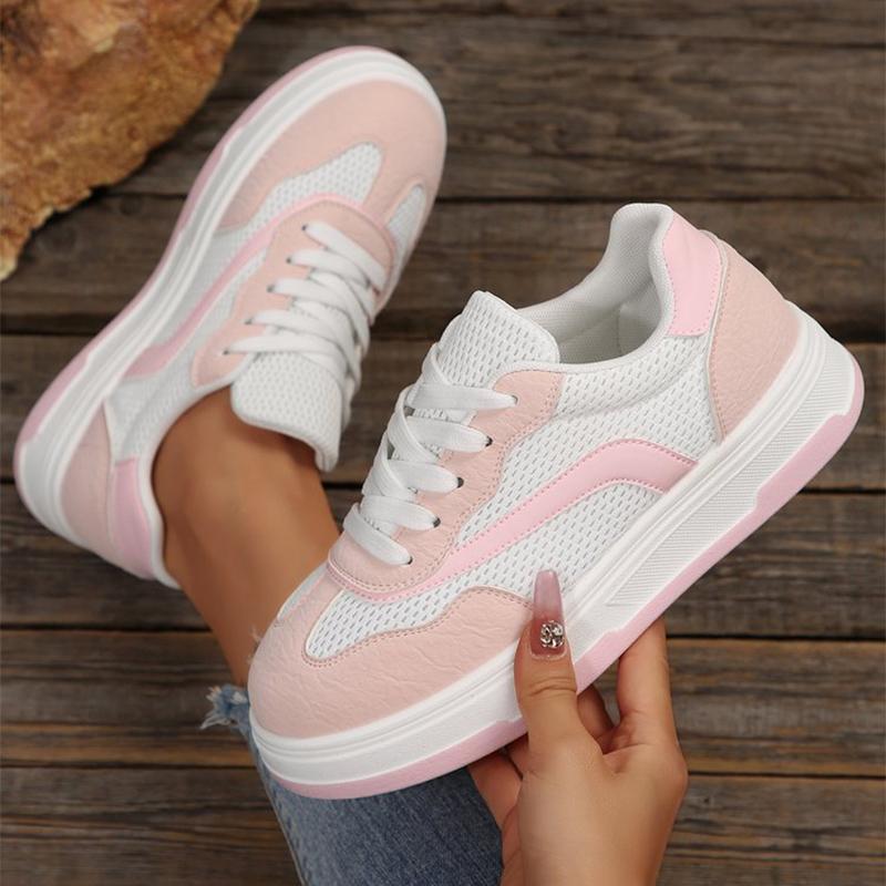 Fashion Comfortable Breathable Mesh Sports Shoes Women Spring Autumn Solid Lace Up Sneakers Woman Non-Slip Platform Casual Shoes Mujer