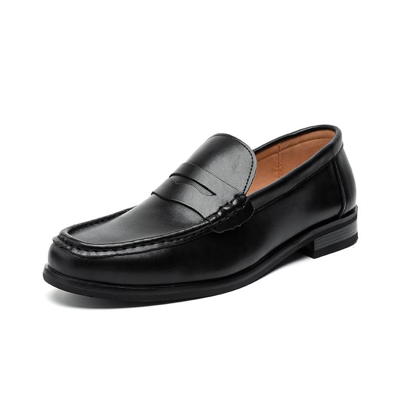 

Однопедальные лоферы, ленивые мужские деловые повседневные кожаные туфли в британском стиле, высококлассные официальные свадебные туфли 24260-R 38 чёрный