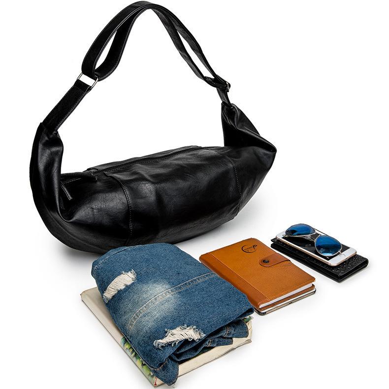 TS JYL laptop bag,Fashion Men Crossbody Bag Soft Leather Hobo Bag Casual Large Travel Backpack