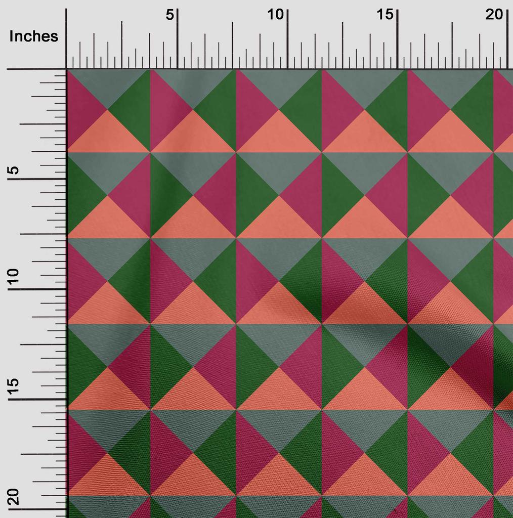 oneOone Georgette Viskose Dunkelmagenta Stoff Geometrisch Nähstoff Meterware Bedruckt DIY Kleidung Nähzubehör 42 Zoll