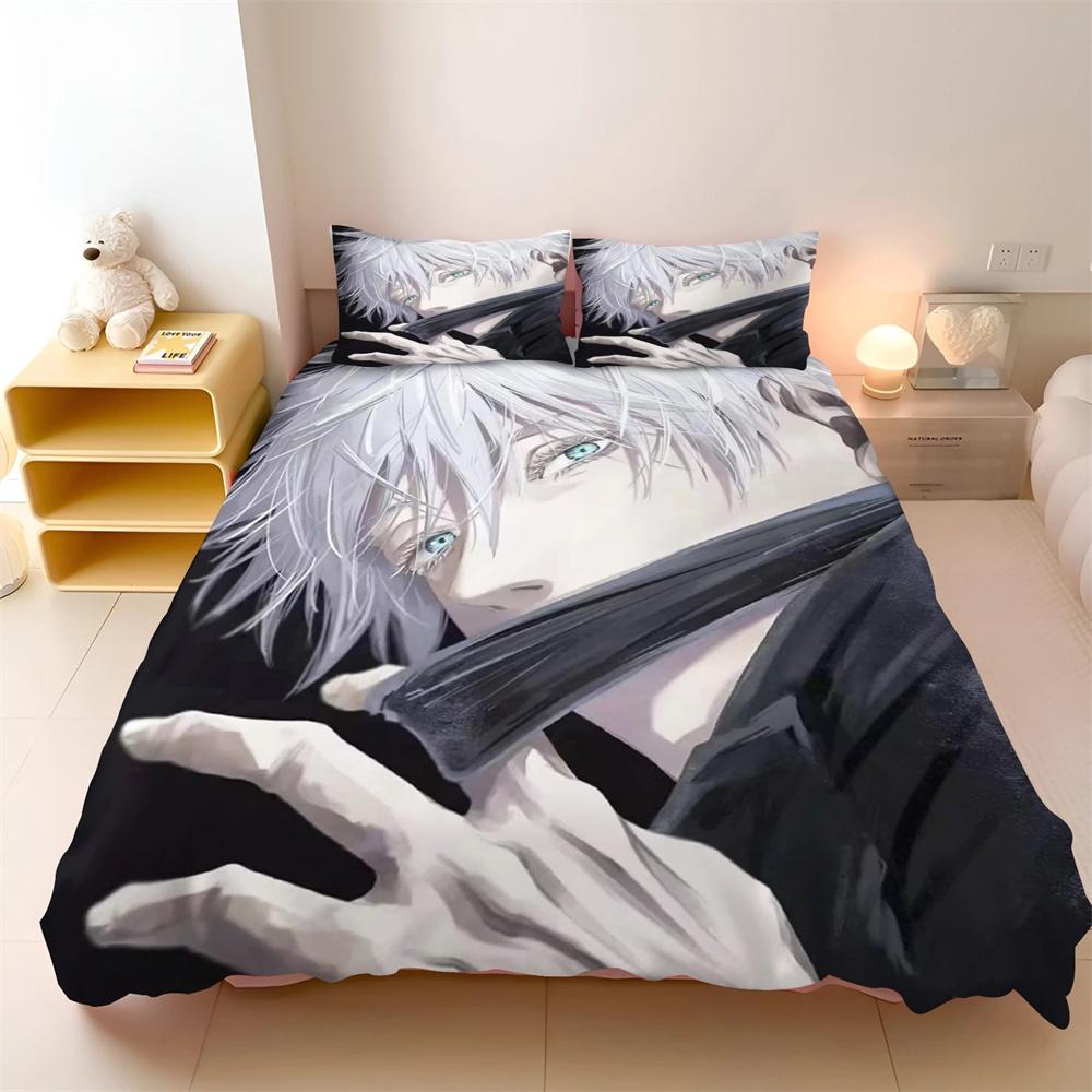 Jujutsu Kaisen Satoru Gojo Bedding Set 3D Anime Satoru Gojo Christmas Gift King Twin Double Child Duvet Cover Set