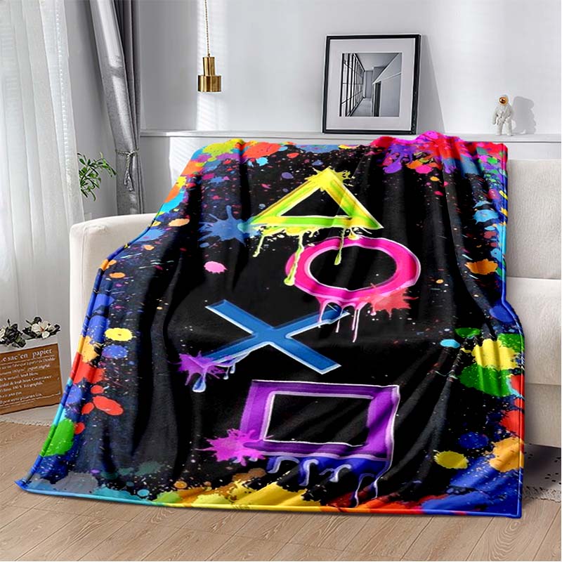 Gaming Flannel Blanket Gamer Gamepad Throw Blanket 3D Print Ultra Soft Home Decor Comfortable Bedding For Sofa Bed Couch Travel