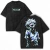 HUNTER×HUNTER Killua Zoldyck T-shirt Men Women Clothing Anime Vintage Washed Oversized T Shirt High Quality Cotton Tee Tops