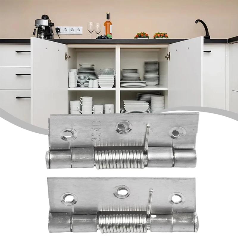 2 ks Samozavírací pružinový dveřní pant Nerezový pant pro skříňky Dveřní zavírač Automatický odskokový pant Nábytkové kování