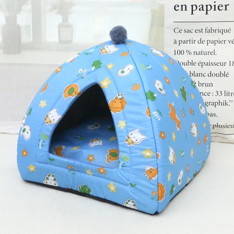 

Кровати для домашних животных Кошка Собака 2 в 1 Домик питомник Сезон Универсальный Теплые Подушки Палатка Диван Корзина Удобный Мягкий Пушистый Стирать Нескользящий 28x28x30cm синий