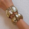 Temperament Leopard Print Cuff Bangles Europe American Style Exaggerated Bracelet  Decoration