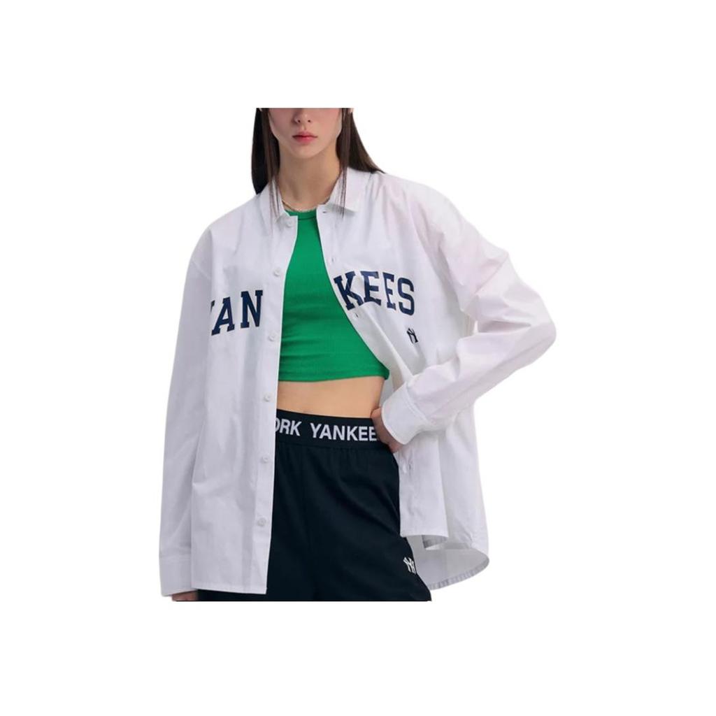 New MLB SS24 New York Yankees Shirt Unisex White 3AWSV0141-50WHS