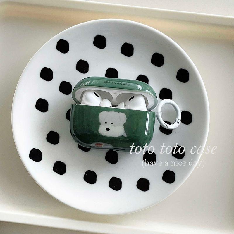 

Sleeves Applicable to Apple 3 Generation Wireless Protective Case New Arrival Airpods1/2 Generation Cartoon Cute Pro Drop-Resistant Earphone Case Apple Airpods Pro Cure Green Puppy Headphones