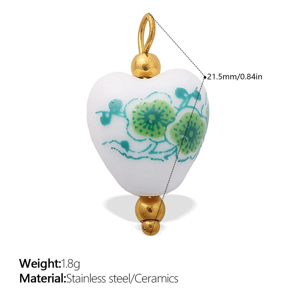 European and American sweet and cool style DIY dopamine ceramic pendant stainless steel plated 18K gold creative jewelry collection