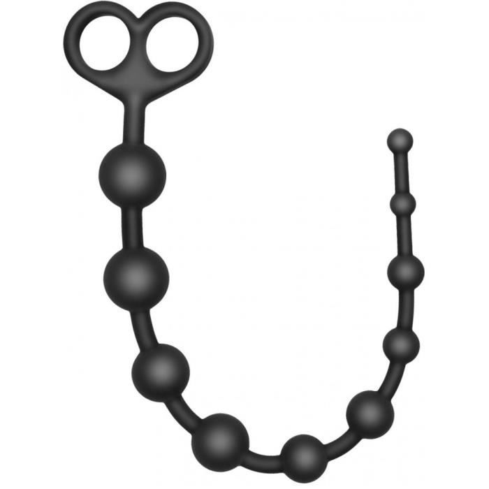 Anal Beads - S-Pleasures - Flexer - Black Silicone - 24 Cm - 58 Grams