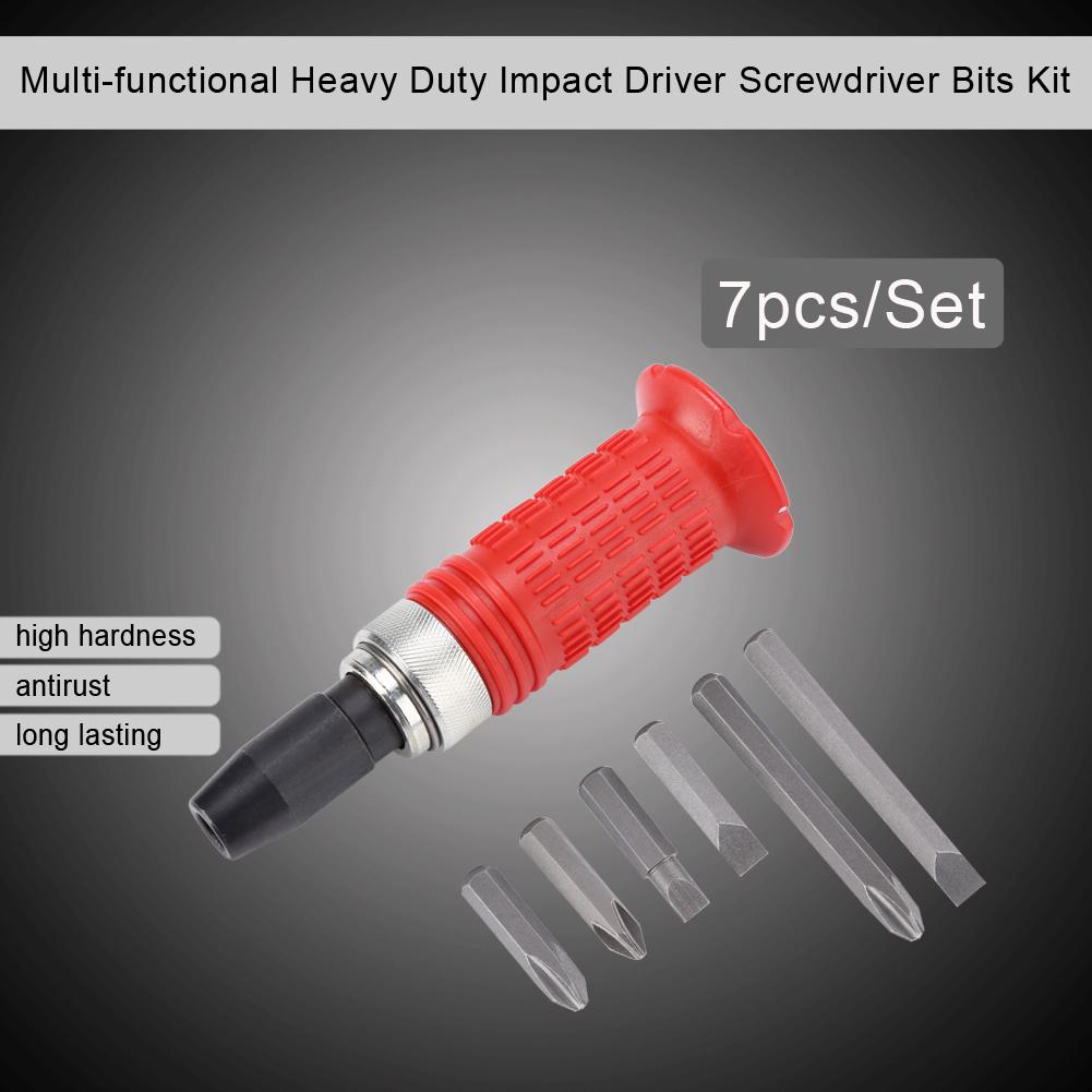 

7pcs Set Multi functional Heavy Duty Impact Screwdriver Bits Kit with Case