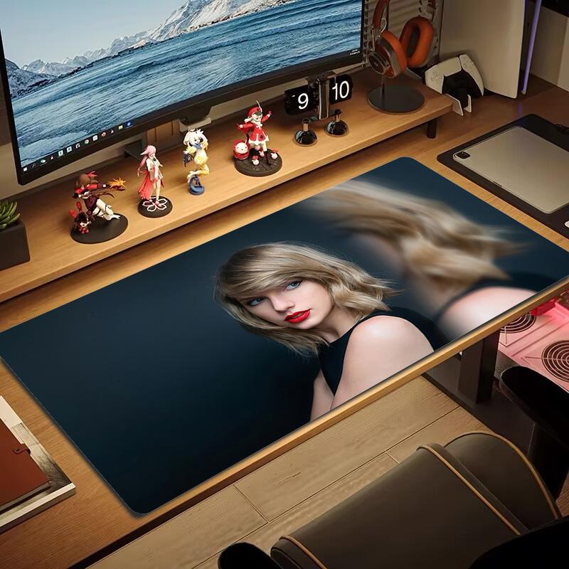 Taylor Swift Mousepad in Pizzo Monocolore Grande Cuscino per Tavolo da Gioco Antiscivolo per Laptop Tablet Mousepad Grande Tappetino XXL Tappetino per Mini PC con Bordo Bloccato
