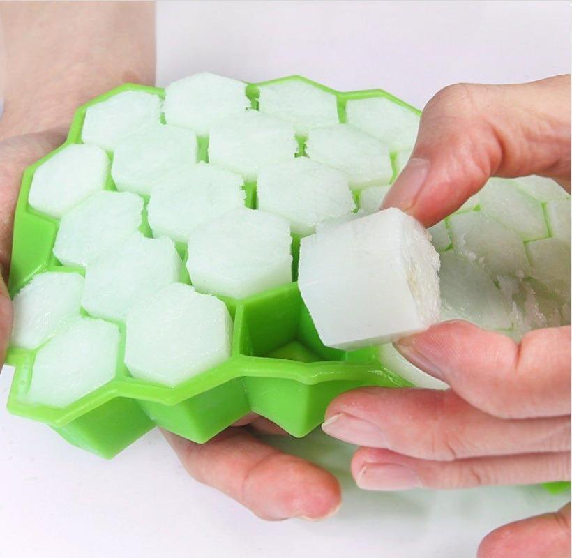296/37 Cubetti in Silicone a Nido d'Ape Vassoi per Ghiaccio Riutilizzabili per Alimenti Grande Capacità Macchina per il Ghiaccio con Coperchi per Succhi Cocktail Stampini per Ghiaccio