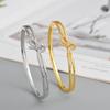 S925 Knot Bracelet: Women's Pure Silver with 18K Gold Plating and Diamond Inlay