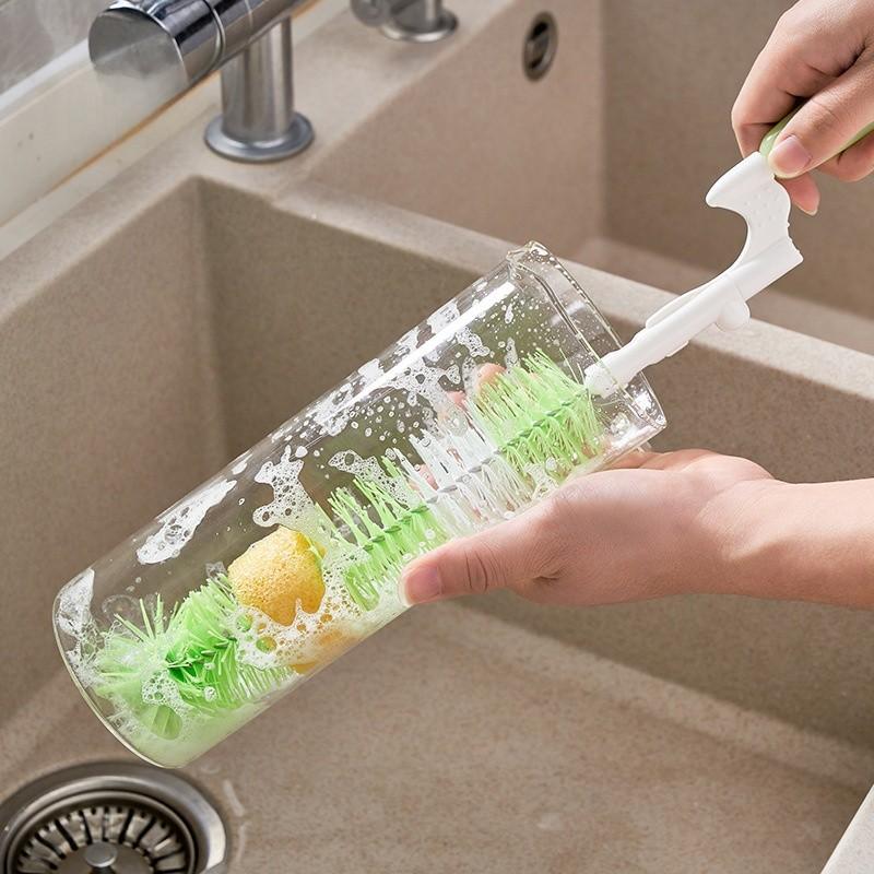 Foldable Pp Material Handle Bottle Brush For Easy Cleaning And Storage Compact