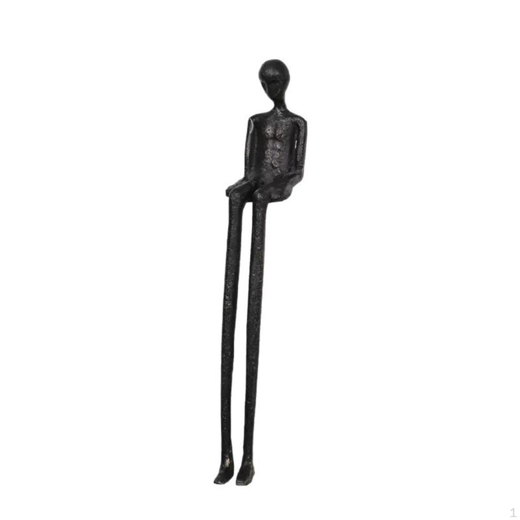 Minimalist Human Statue | Elongated Slender Legs, Figure Sculpture, Abstract Metal