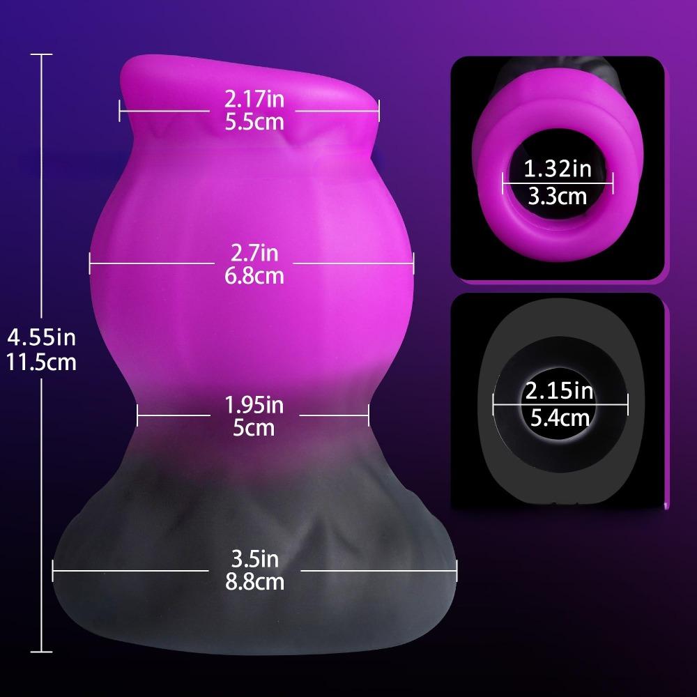 Liquid Silicone Hollow Anal Plug - Open Center Butt Plug for Anal Expansion & Inspection, Manual Anal Dilation Toy for BDSM Adult
