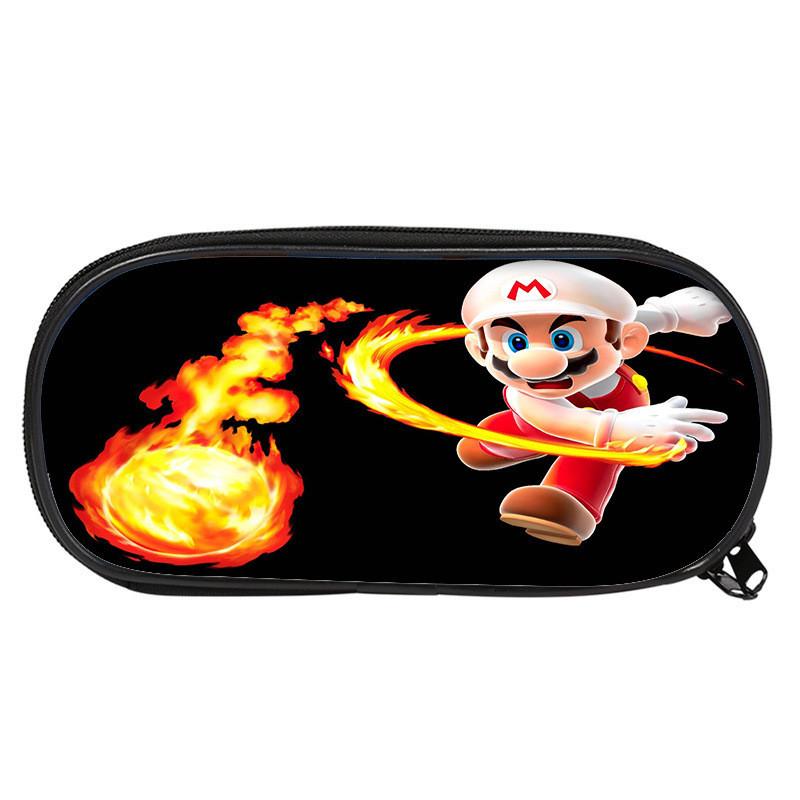 Super Mario Bros Pencil Case For Students Nylon Storage Bag Large Capacity Organizer