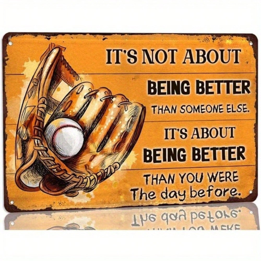 Vintage Baseball Metal Tin Sign 8x12 Wall Decor Rustic Home Bar Cafe Garage Man Cave Art 20x30
