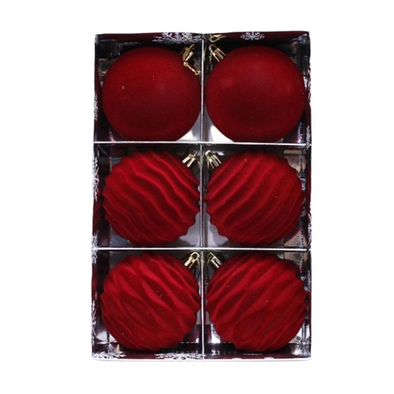 6 Premium Velvety Christmas Ball Tree Ornament Gift Ready Packaging