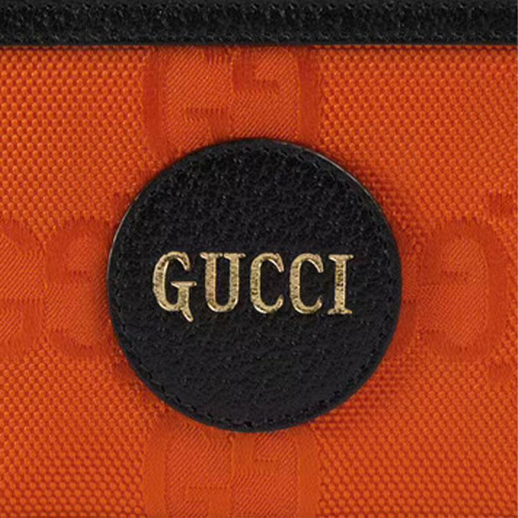Gucci Off The Grid Logo Nylon And Leather Wallet Men Wallets Orange Black 625573-H9HAN-7560