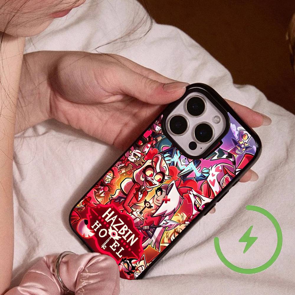 H-Hazbin Hotel Promax Magnetic For iPhone 17 16 14 13 12 11 15 Pro Air Max Plus Phone Case Wireless Charge