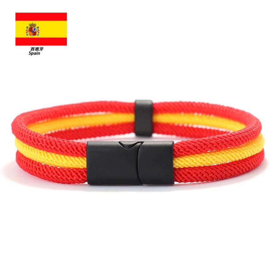 Multi Color Size National Flag Color Charm Bracelet Unisex Detachable Magnet Buckle Wrap Braslet Grade A 4mm Rope Braclet Joias