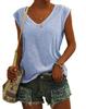 Damemote Ny Ensfarget Tank Top Sommer Bluser T-skjorte Uformell Loose Fit Basic skjorter Tank Tops