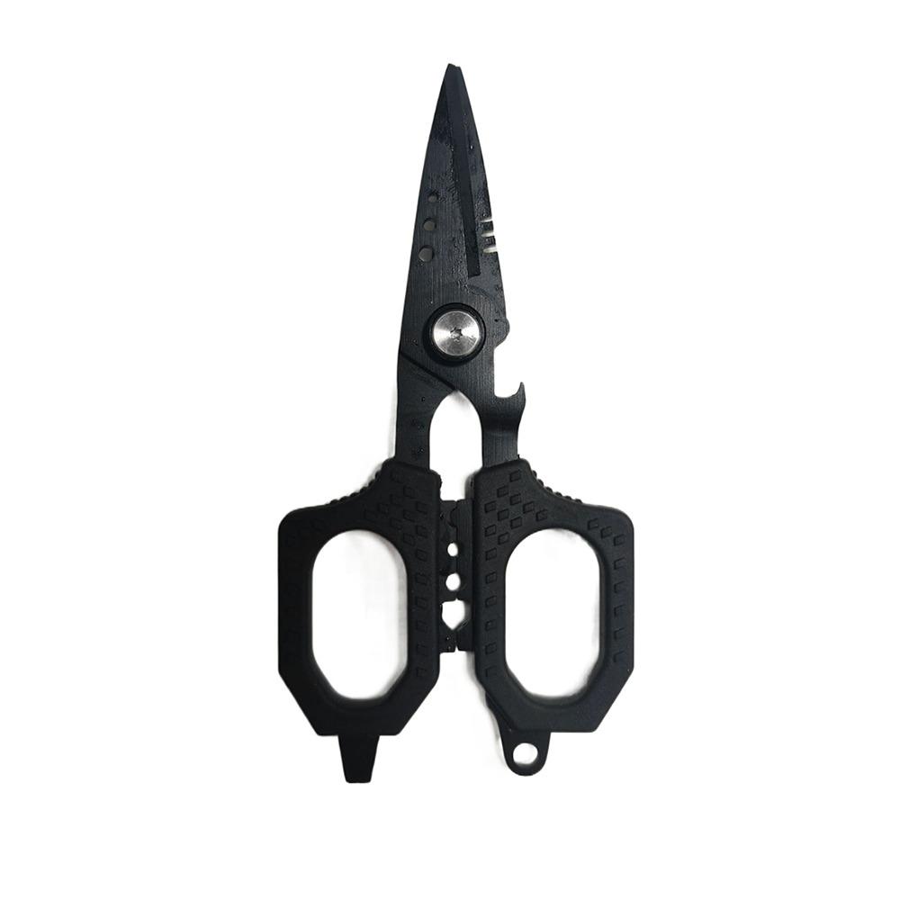 High Strength Precision Fishing Scissors Anti-slip Grip Double Serrated Luya PE Scissors Rust Resistant Bottle Opener