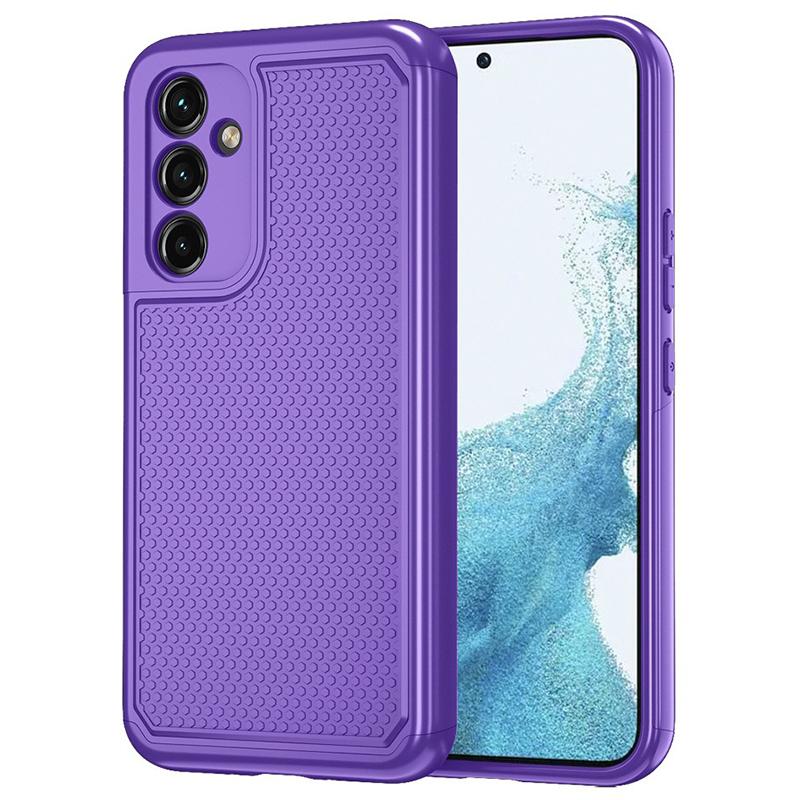 

For Samsung Galaxy A54 5G Case Football Texture PC+TPU Drop-proof Phone Cover Purple