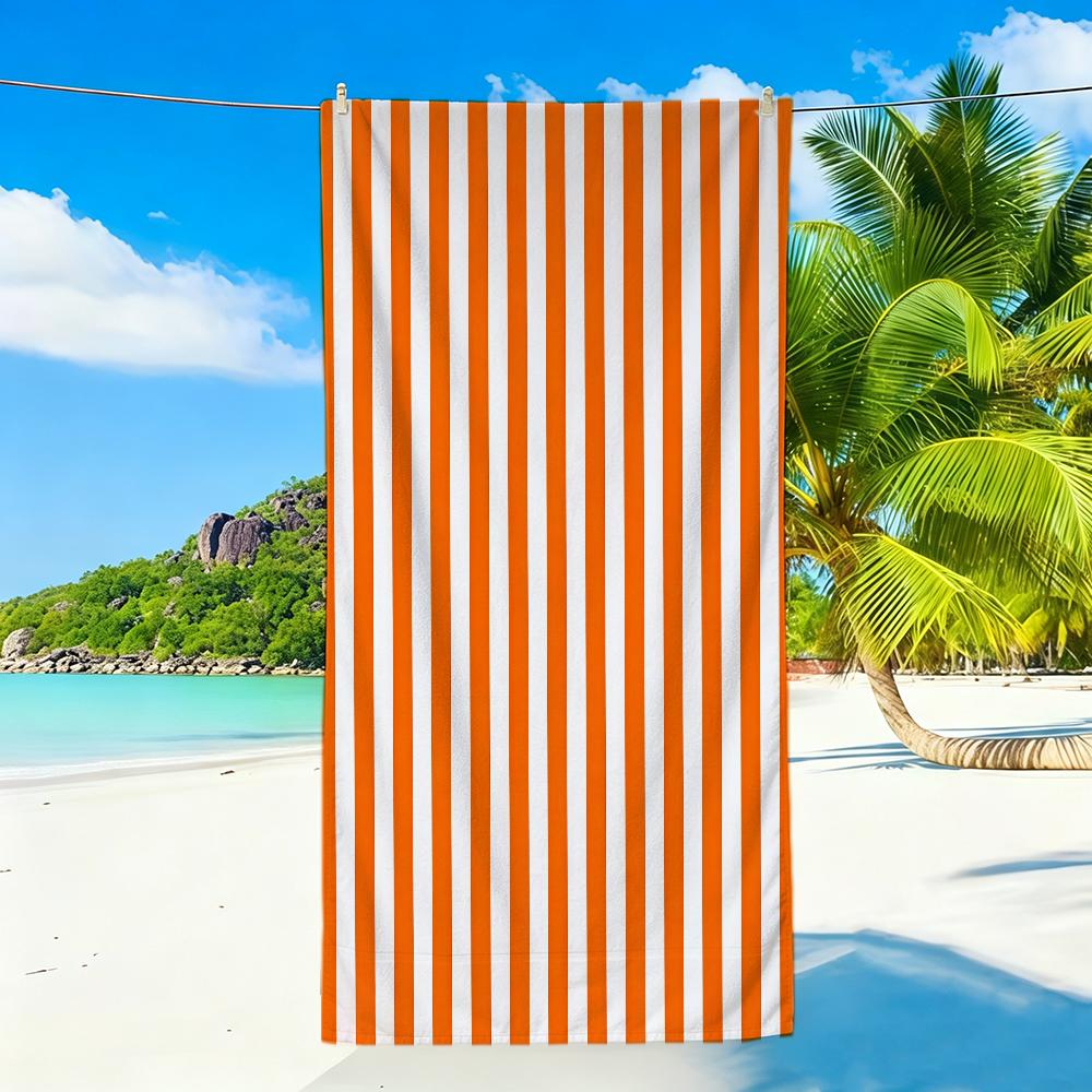 Orange stripes Towel Sports Quick Dry Travel Camping Sandproof Soft Light Large Beach Towel