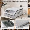 Bedroom Drawer Organizer Foldable Hat Storage Bin, with Clear Window And Handle, Seasonal Clothing Non-woven Fabric Baseball Cap Organizer, for Closet