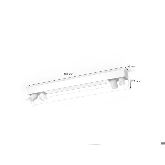 Plafonnier - PHILIPS HUE - Centris - 4 Spots Orientables - Éclairage LED - Télécommande Incluse