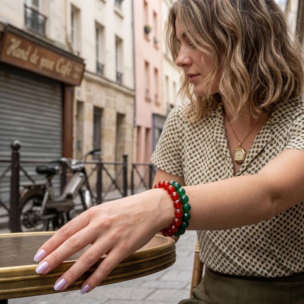 European Light Luxury Retro Tiger Eye Stone Multi-color Stackable Bracelet - Elegant and Versatile Hand Jewelry