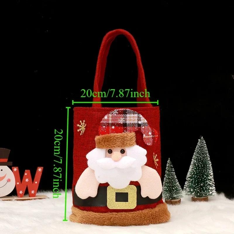 

1/5/10PCS Christmas Tote Bag Snowman Bear Candy Bags Children Gift Bag Storage Bag Christmas Decoration navidad noël 20x20cm 1PC