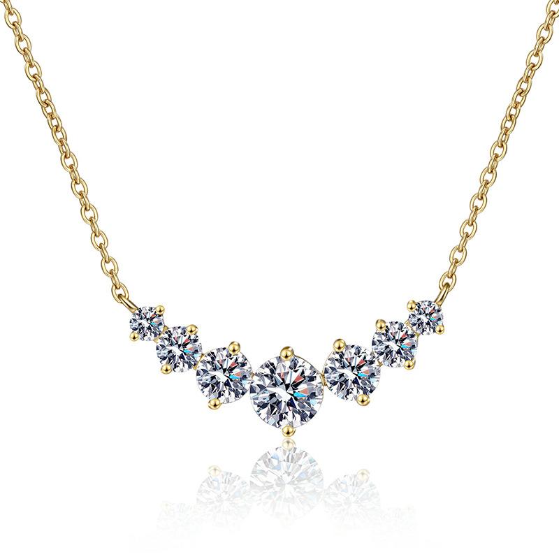 

1.7-5.0ct Колір D Муассаніт Жіночий Кулон Срібний Ланцюжок для Жінок Ланцюжки Вечірка Весільна Тонкий Ювелірний Виріб 925 Стерлінгове Срібло Ланцюжок Zircom&5.0ct