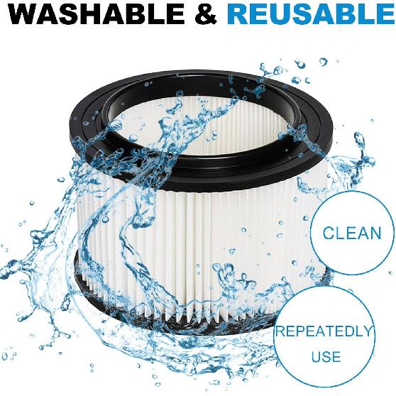 Zestaw 2 szt. Filtr Zamienny 17810 do Odkurzacza Craftsman Shop Vac Filtr 9-17810 do Odkurzaczy Ogólnego Zastosowania o Pojemności 3 do 4 Galonów