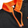 Men's Fleece-Lined Zip-Up Sweatshirt with Stand Collar and Patchwork Design
