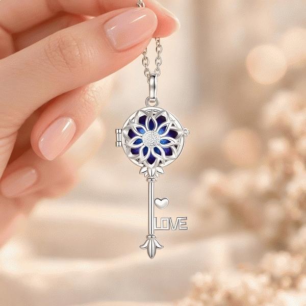 Schwangerschaft Bola Cage Key Love Night Blue Ball Halskette
