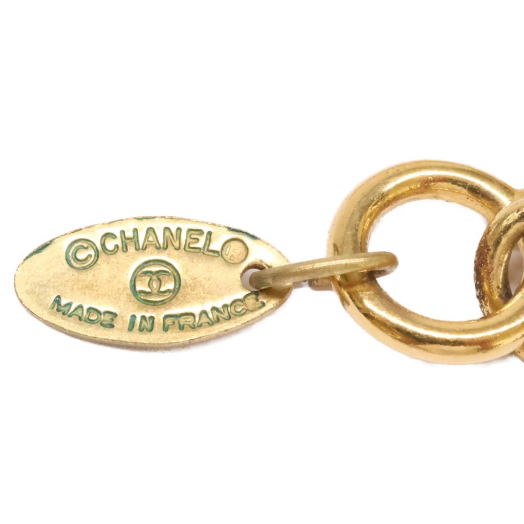 CHANEL Vintage CC Logos Chain Choker Necklace goldUsed