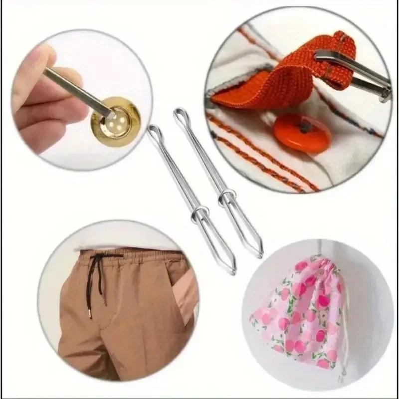 1PC Elasticated Clip Tape Threader Threading Magic Trouser Belt Needle Threader Sewing DIY  Sewing Accessories Sewing Supplies