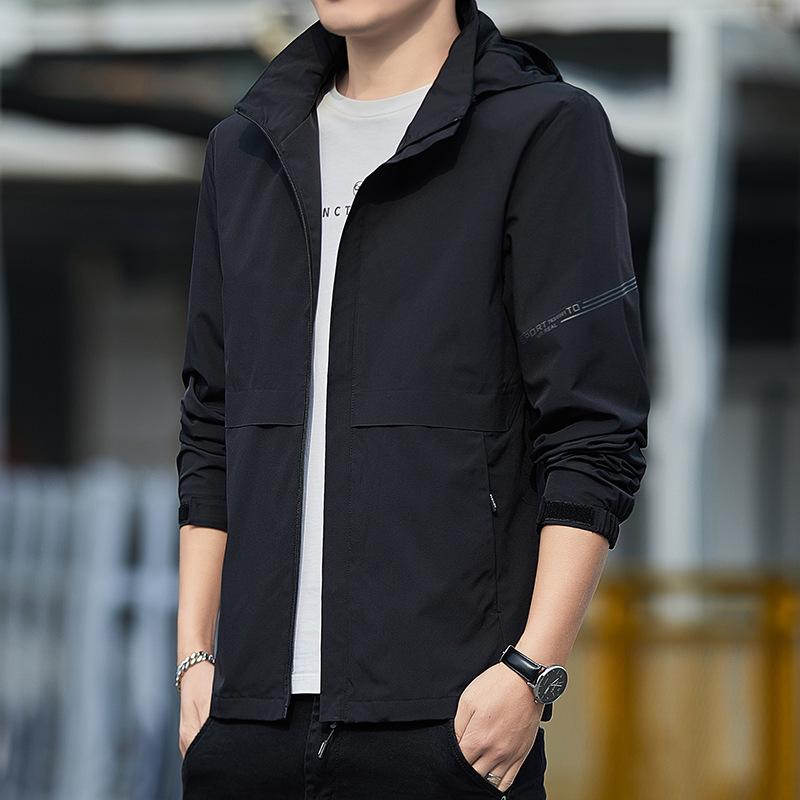 

Men s High-Quality Hooded Windbreaker: Versatile, Windproof, Casual Jacket for Autumn/Winter 4XL чёрный