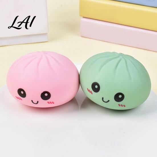 Cartoon Expression Dumpling Toy 12Pcs Squeeze Soft Stretchy Steamed Kids Stress Relief Bun Fidget Decompression Simulation Dough Ball Desk Compact