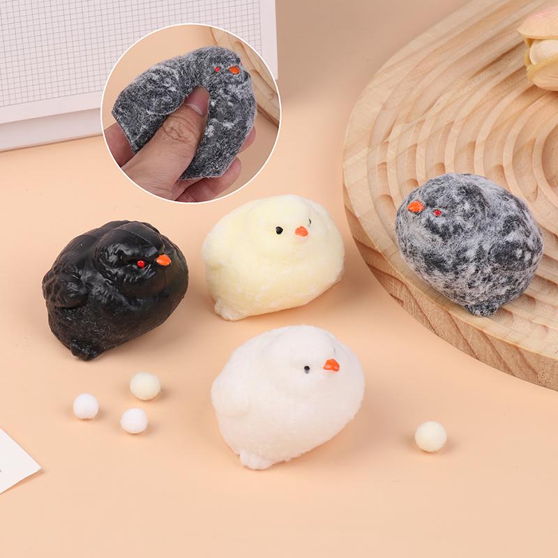 1Pc Silicone Hen Chicks Adult Kids Birthday Gift Toy Handmade Squishy Plush Simulation Yellow Chicken Squeezing Pinching Toys