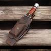 TOURBON Knife Sheath Belt Case for Straight Handmade Leather Sheath with Flint Holder for Petty and Airsoft Knives, Knives, Camping, BBQs, Fishing,