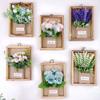 Wooden Faux Flowers Wall Decor 3D Imitation Flowers Decoration Hydrangea Wall Decor  Home
