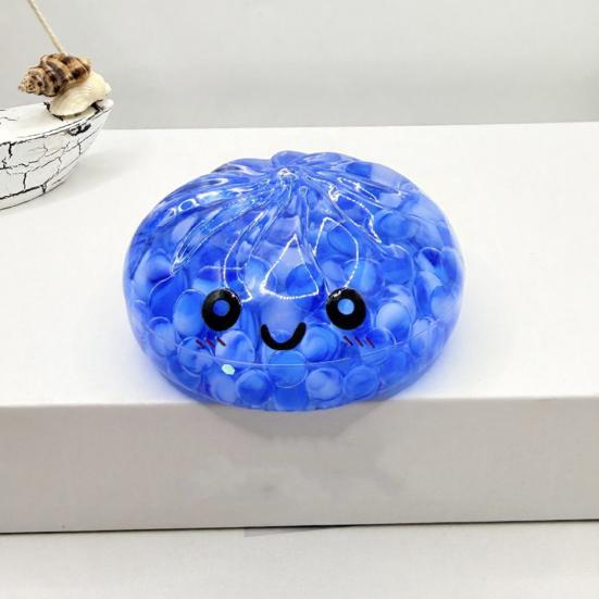 Squeeze Toy Soft Durable TPR with Sequins Stress Relief Toy Portable Baozi Shape Party Game Toy for Adult