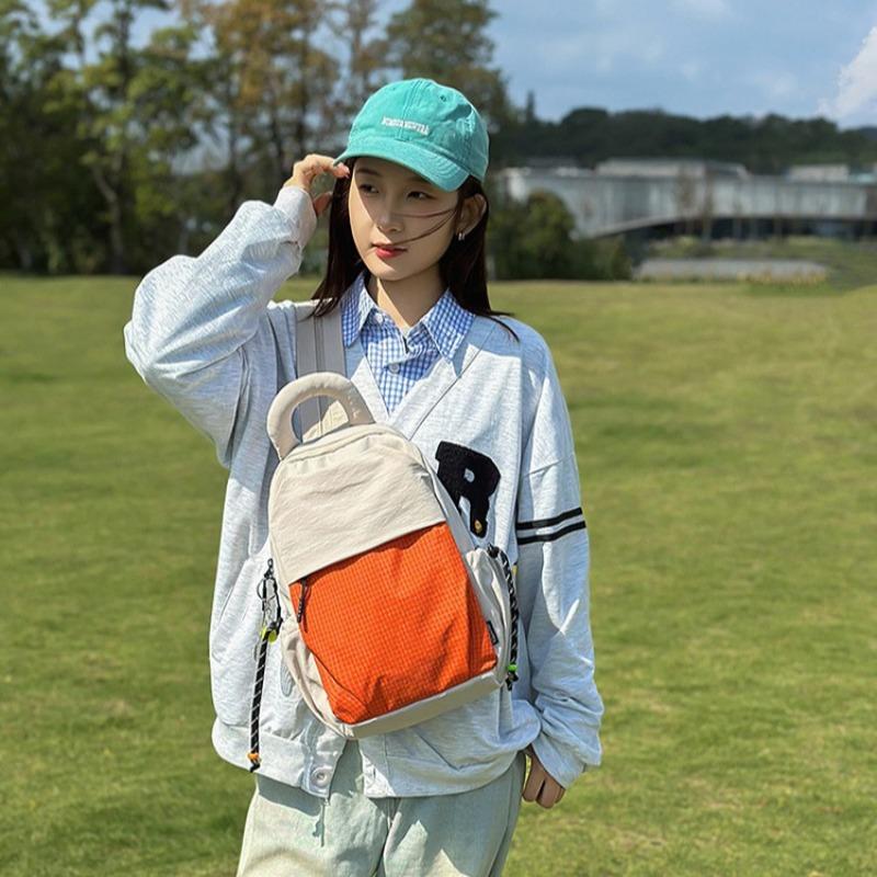 Small backpack men's and women's outdoor lightweight multi-purpose sports cycling backpack fashion contrasting color tablet casual breast bag